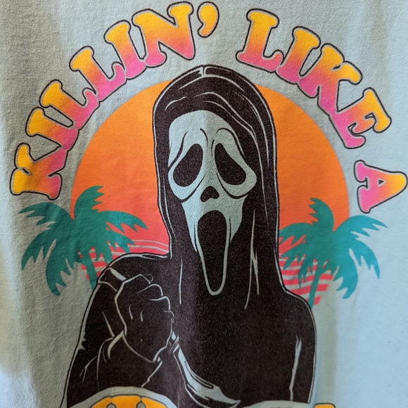 Ghostface Scream Killin Like a Villain Graphic Tee T Shirt Teal unisex XL - Picture 3 of 4